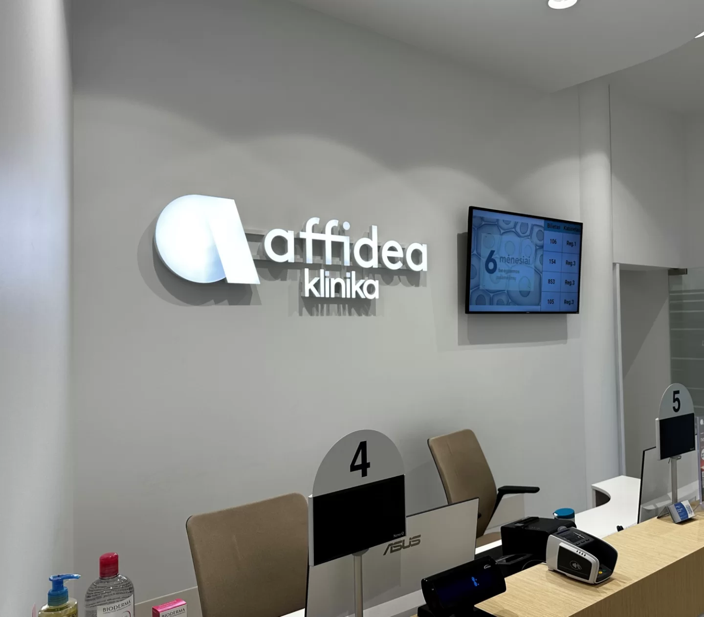 Vilniaus Affidea klinikos ekranai