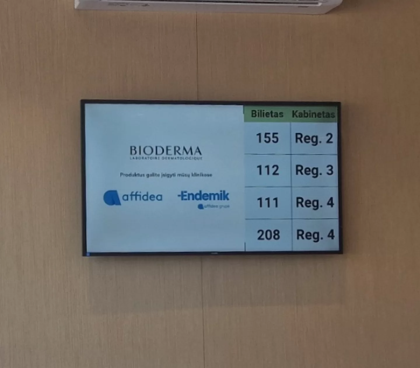 Panevėžio Affidea klinikos ekranai