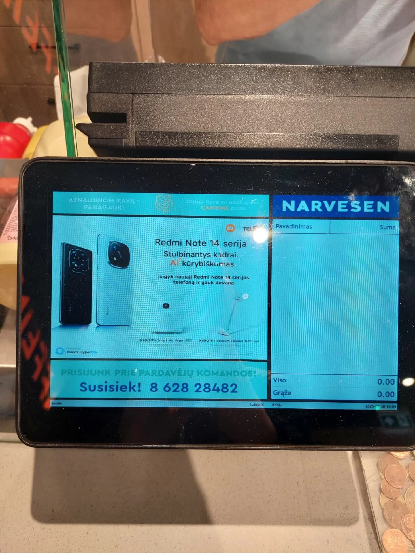 Narvesen POS kasų ekranai Vilniuje