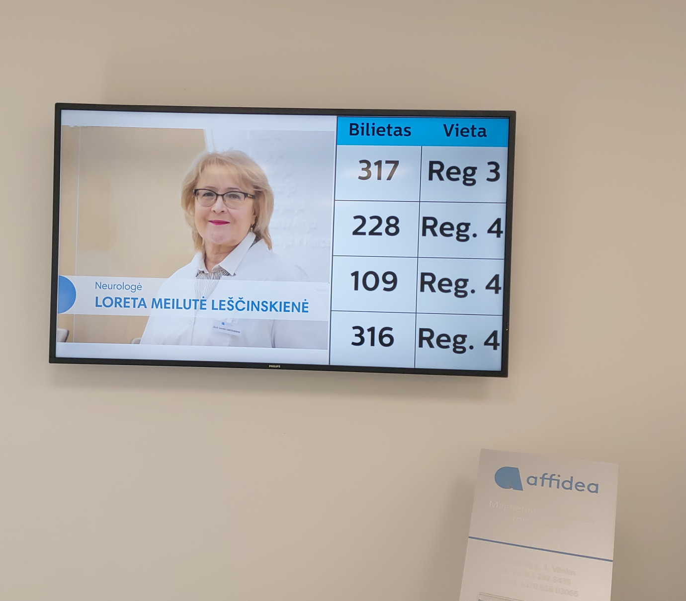 Vilniaus Santariškių diagnostikos centro ekranas