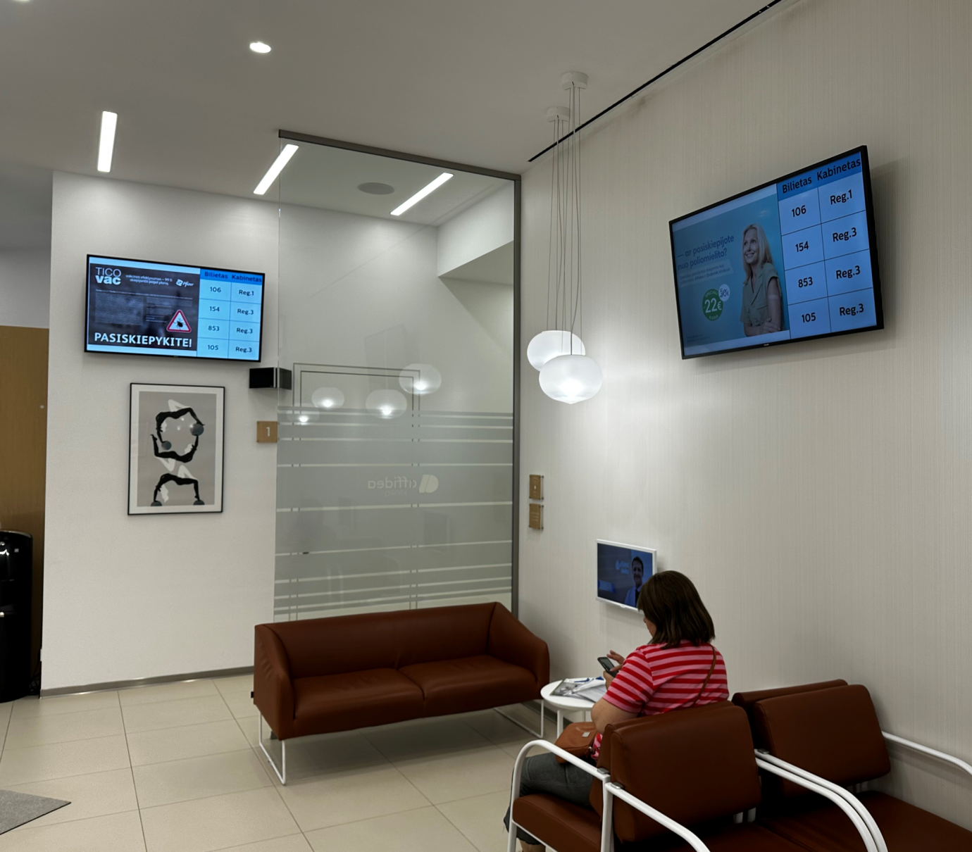 Vilniaus Affidea klinikos ekranai