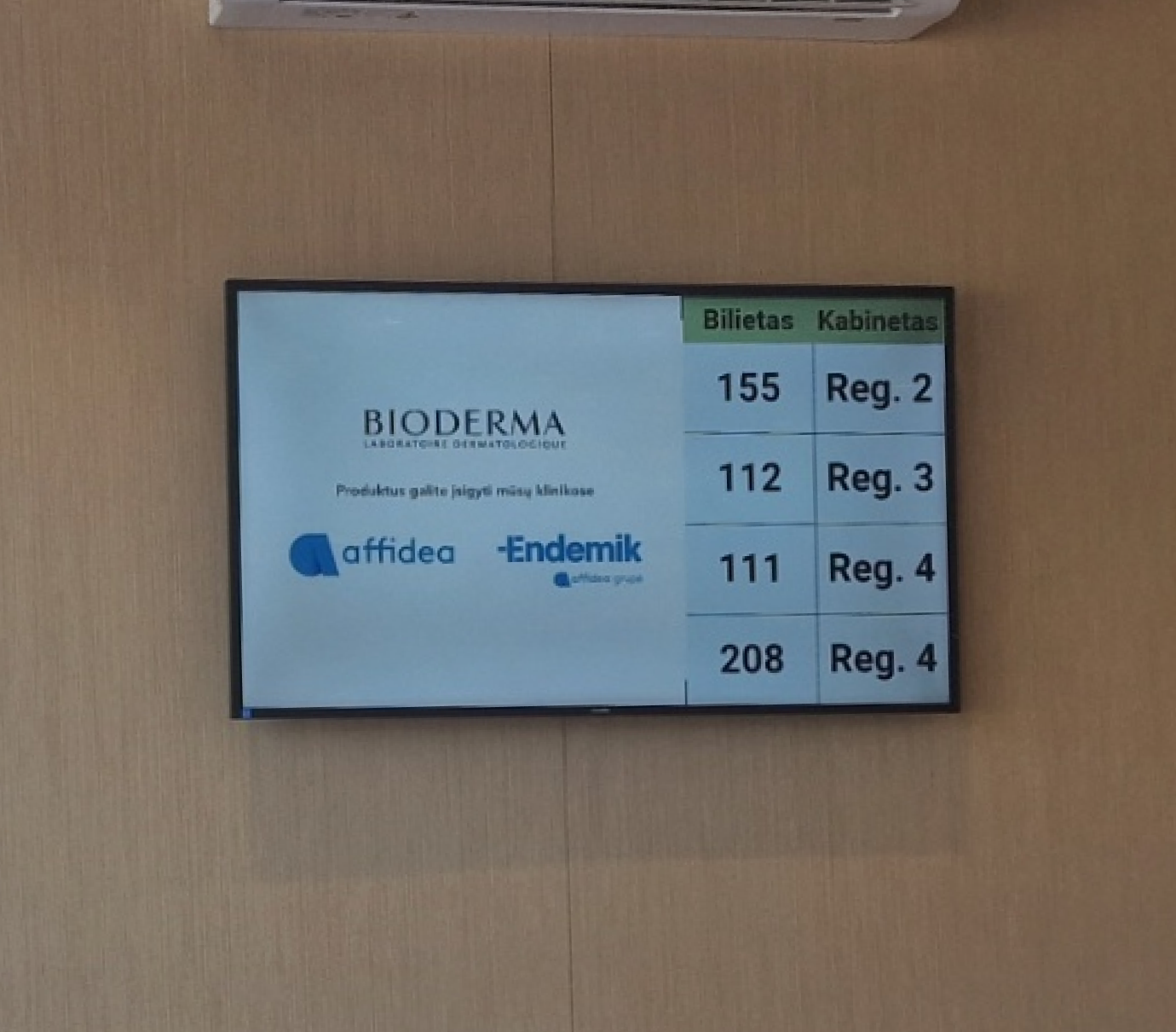 Panevėžio Affidea klinikos ekranai