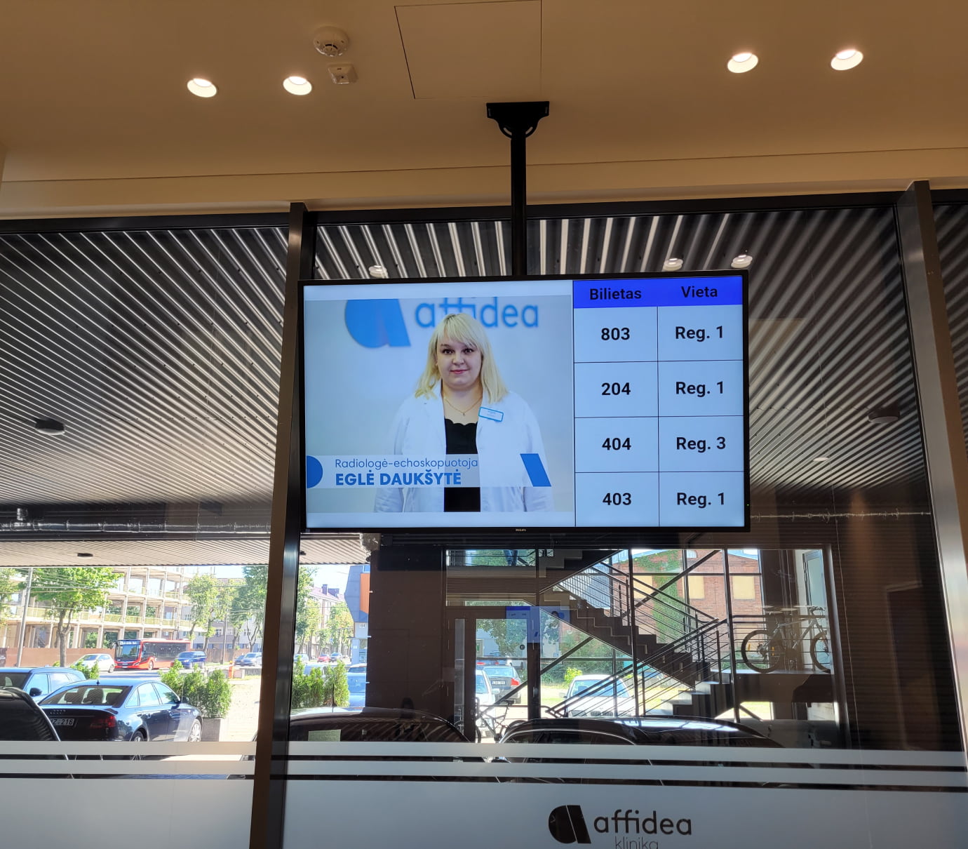Kauno Affidea klinikos ekranai