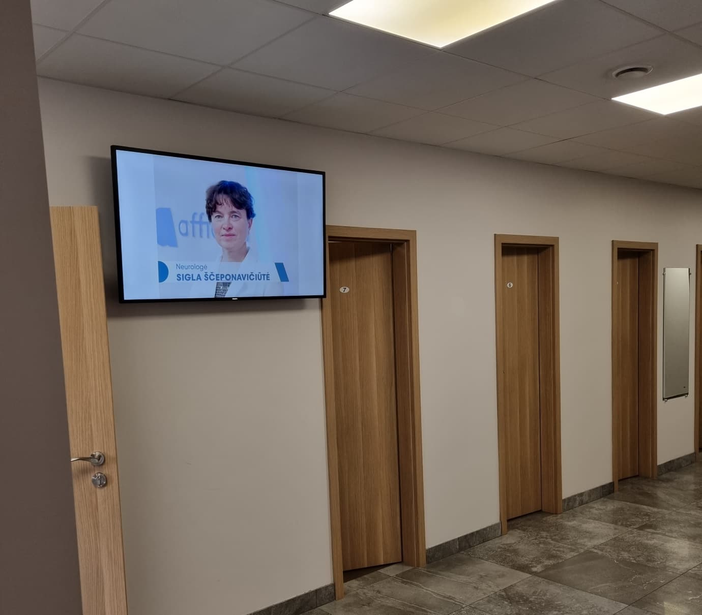 Klaipėdos Affidea klinikos ekranai