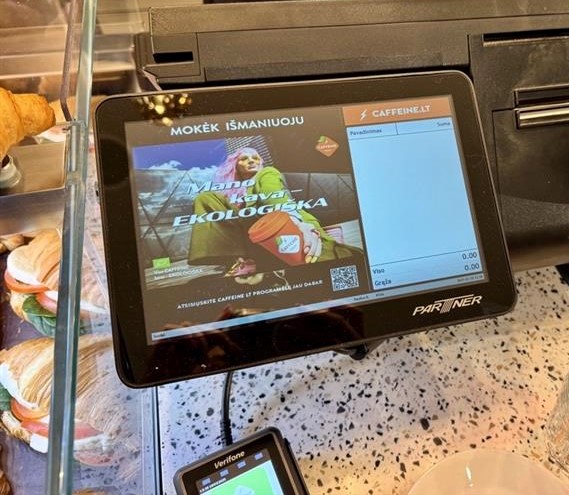 Caffeine POS kasų ekranai Šiauliuose