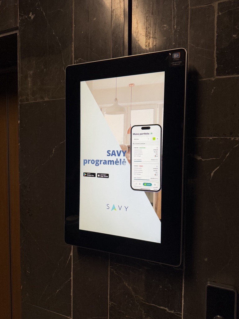 Reklaminis ekranas Lietuvos kooperatyvų sąjungoje