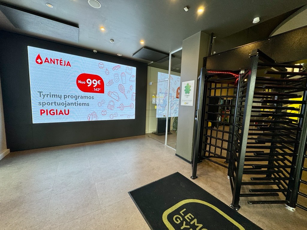 Lemon Gym Vienuolis reklaminiai ekranai