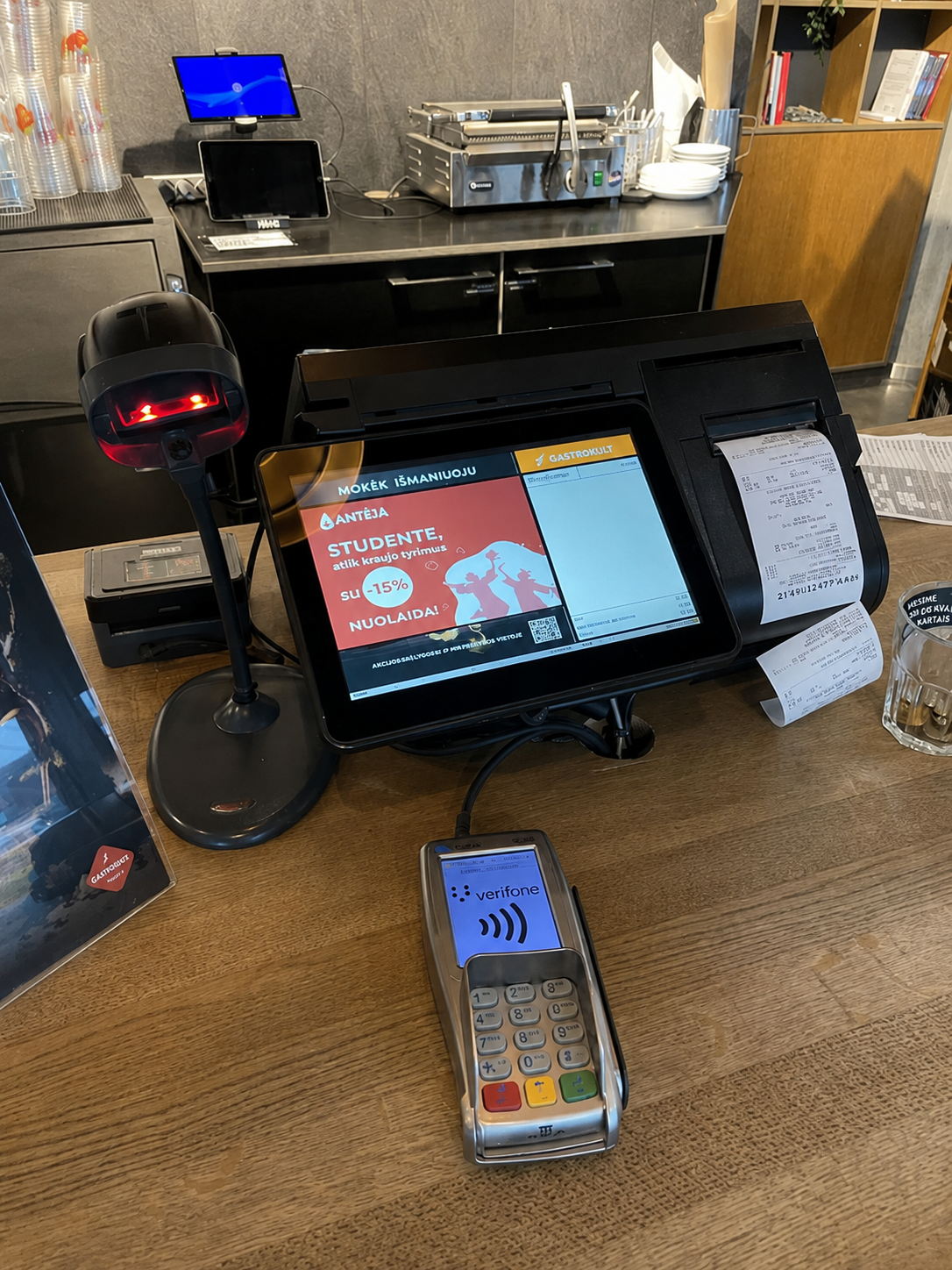 Caffeine POS kasų ekranai Šiauliuose