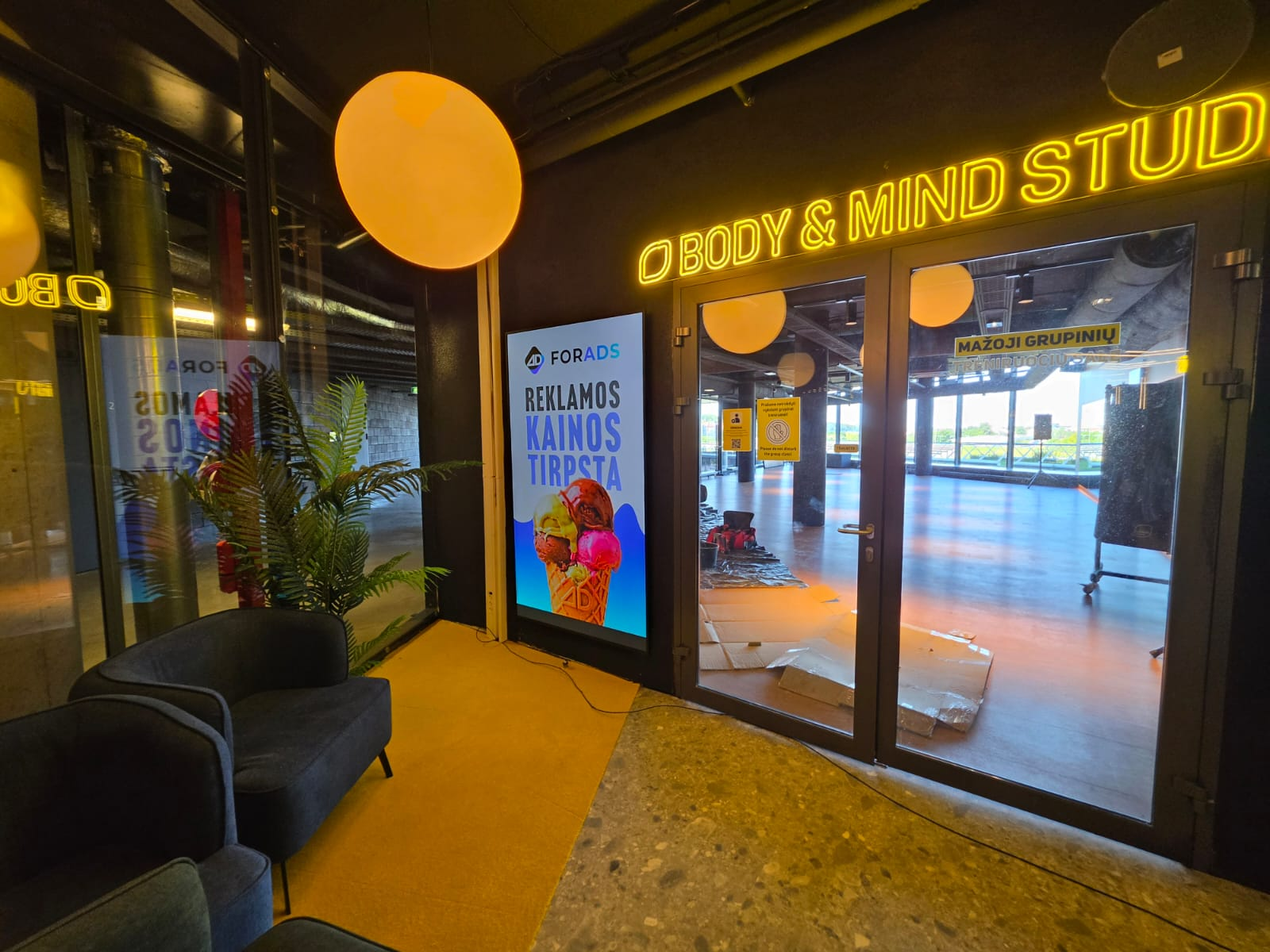 Lemon Gym Žalgirio arena reklaminiai ekranai