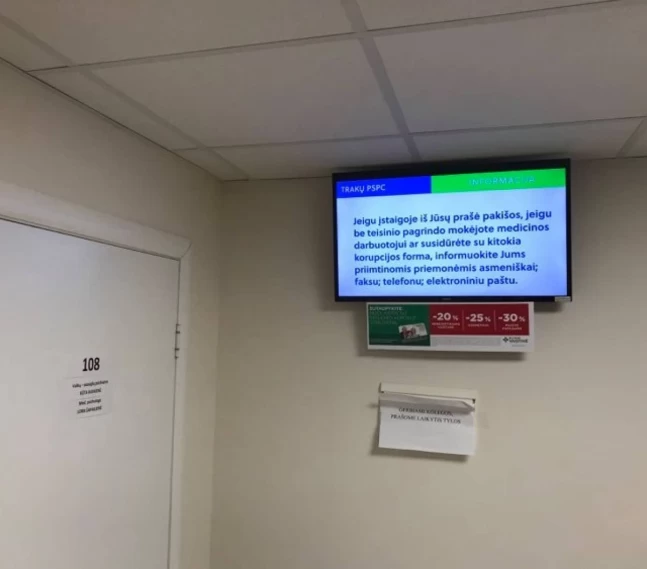 Reklaminiai ekranai VŠĮ Trakų pirminės sveikatos priežiūros centre