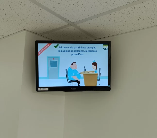Reklaminiai ekranai VŠĮ Šiaulių Dainų pirminės sveikatos priežiūros centre