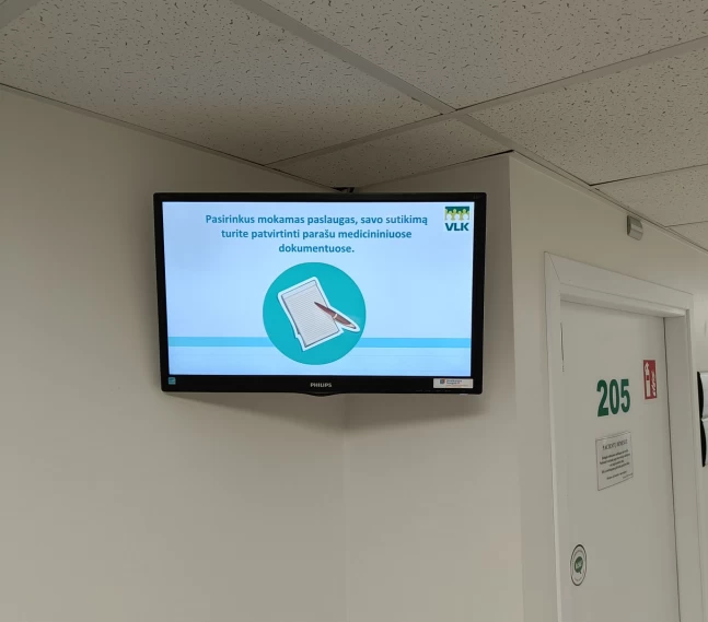 Reklaminiai ekranai VŠĮ Šiaulių Dainų pirminės sveikatos priežiūros centre
