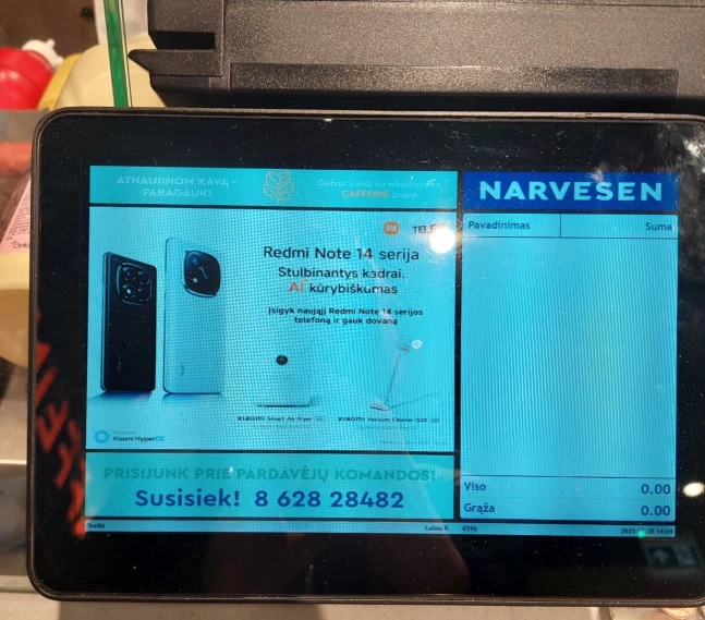 Narvesen POS kasų ekranai Vilniuje