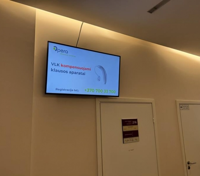 Reklaminiai ekranai VŠĮ Vilniaus centro poliklinikoje, Diagnostikos centre