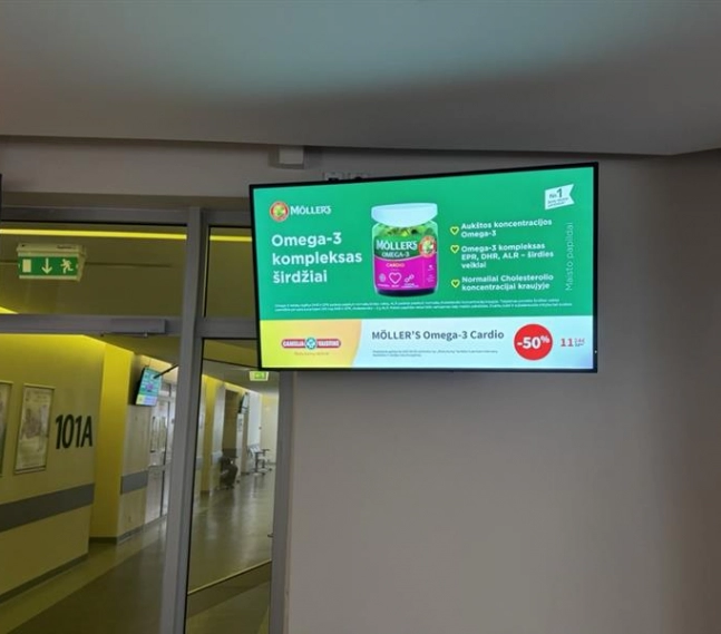Reklaminiai ekranai VŠĮ Vilniaus centro poliklinikoje, Diagnostikos centre