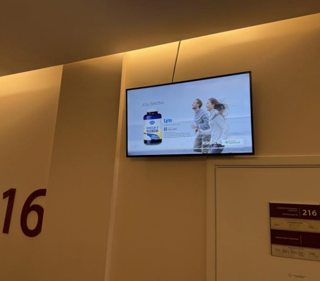 Reklaminiai ekranai VŠĮ Vilniaus centro poliklinikoje, Diagnostikos centre