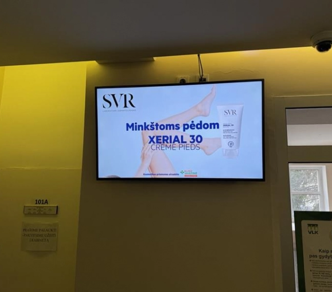Reklaminiai ekranai VŠĮ Vilniaus centro poliklinikoje, Diagnostikos centre