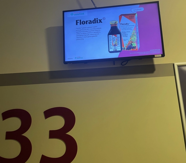 Reklaminiai ekranai VŠĮ Vilniaus centro poliklinikoje, Lukiškių filiale